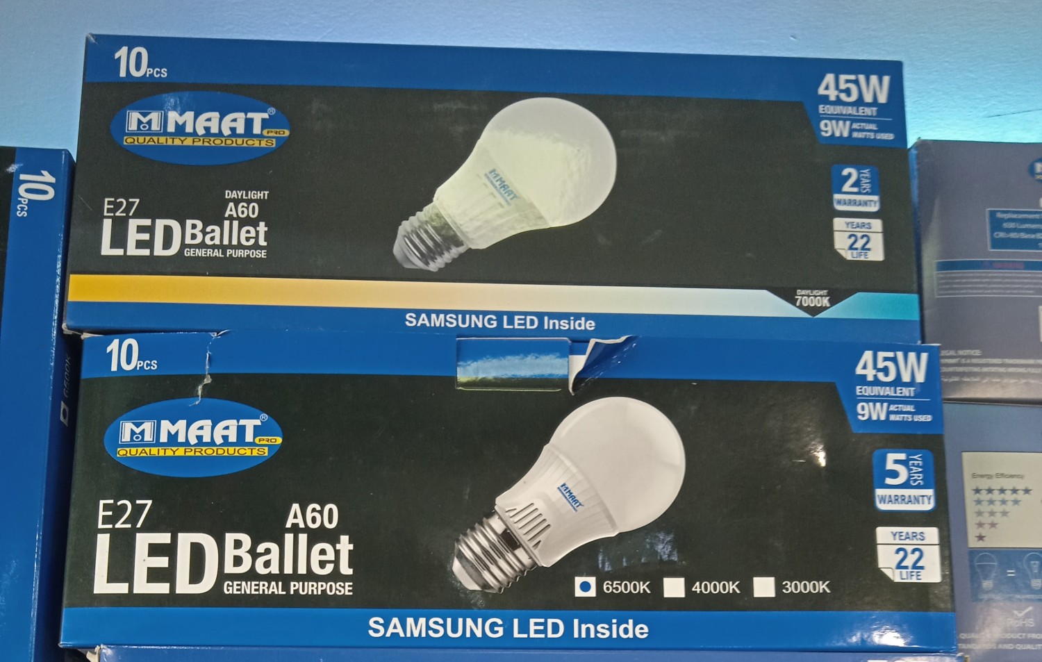 Bombilla LED E27 9W luz cálida (WW) 85-220V Maat.