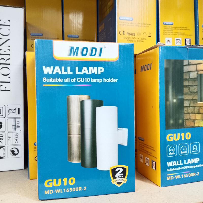 Aplique mural estanco 2×GU10 negro YJ-007 LUXURY TARGET/MODI